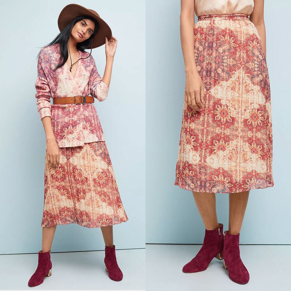 Anthropologie Akemi + Kin Laurel Canyon Printed Midi Skirt Size S